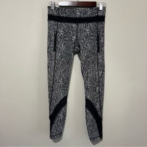 Lululemon Inspire Leggings Size 6 Black Print Luxtreme Running Pants Run High